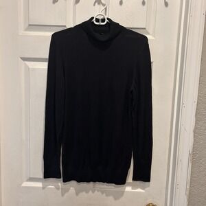 HEMA Womens Black Turtleneck Sweater Size L Viscose Blend Long Sleeve Knit Top